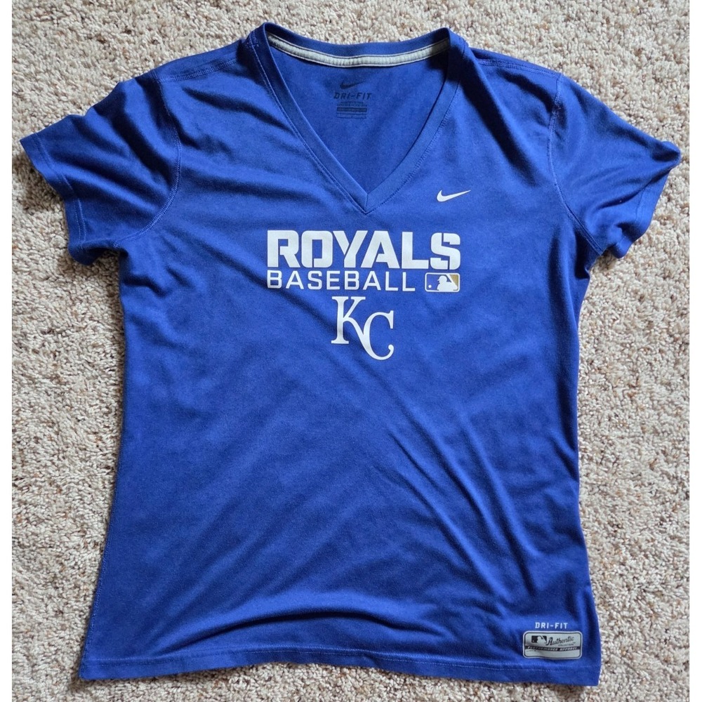 NICE! KC Royals Women's SMALL Nike Dri Fit Tee Authentic Collection MLB